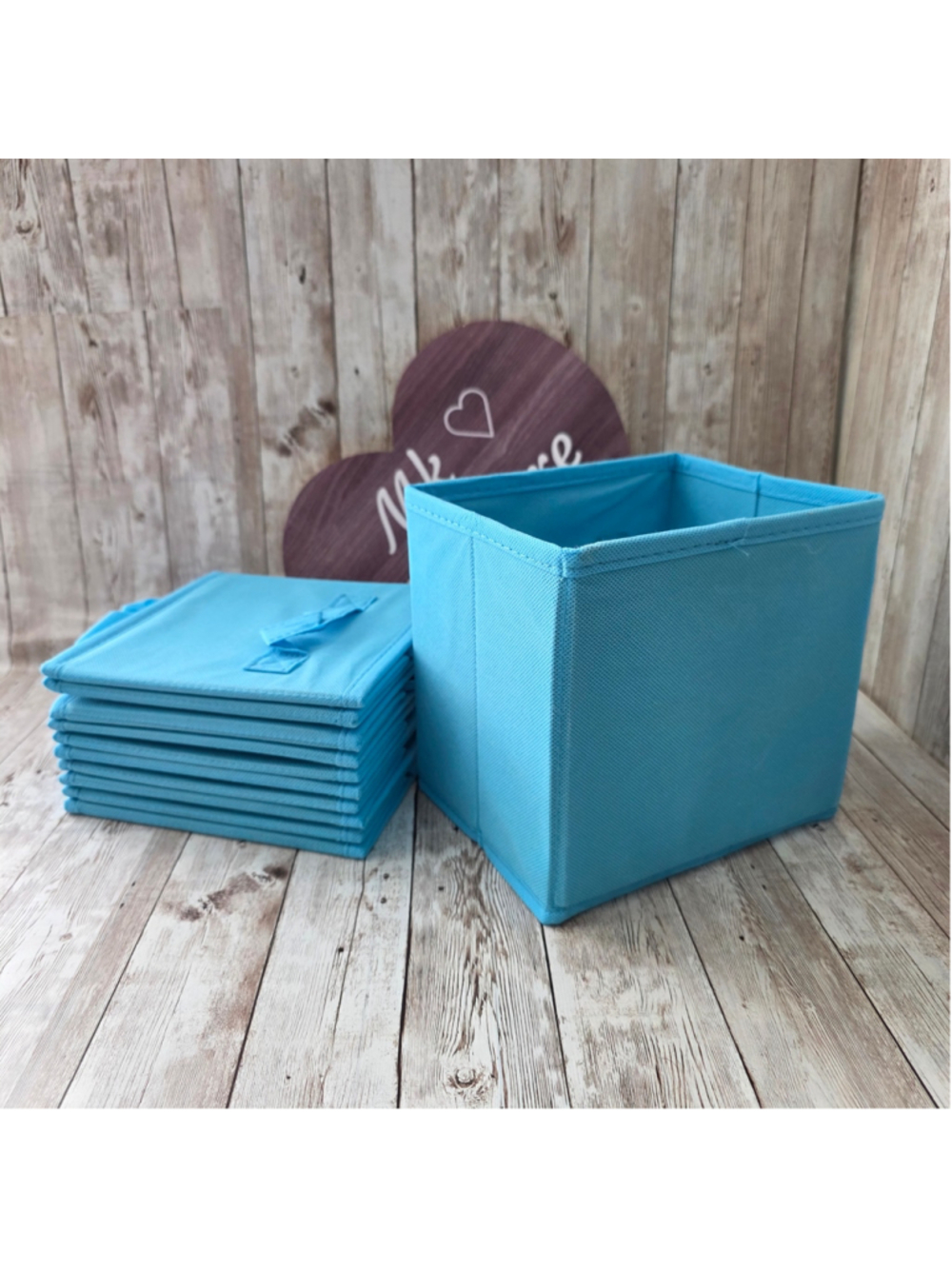 6 Pcs Blue Fabric Storage Cubes
